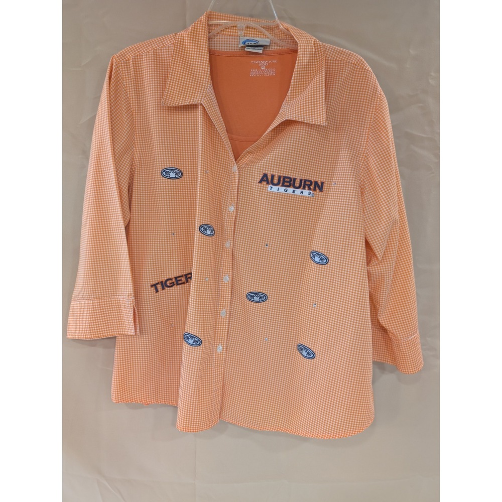 Las Olas Jones New York Sport XL Auburn Tigers Orange Gingham‎ 2-Piece Set - Picture 4 of 7